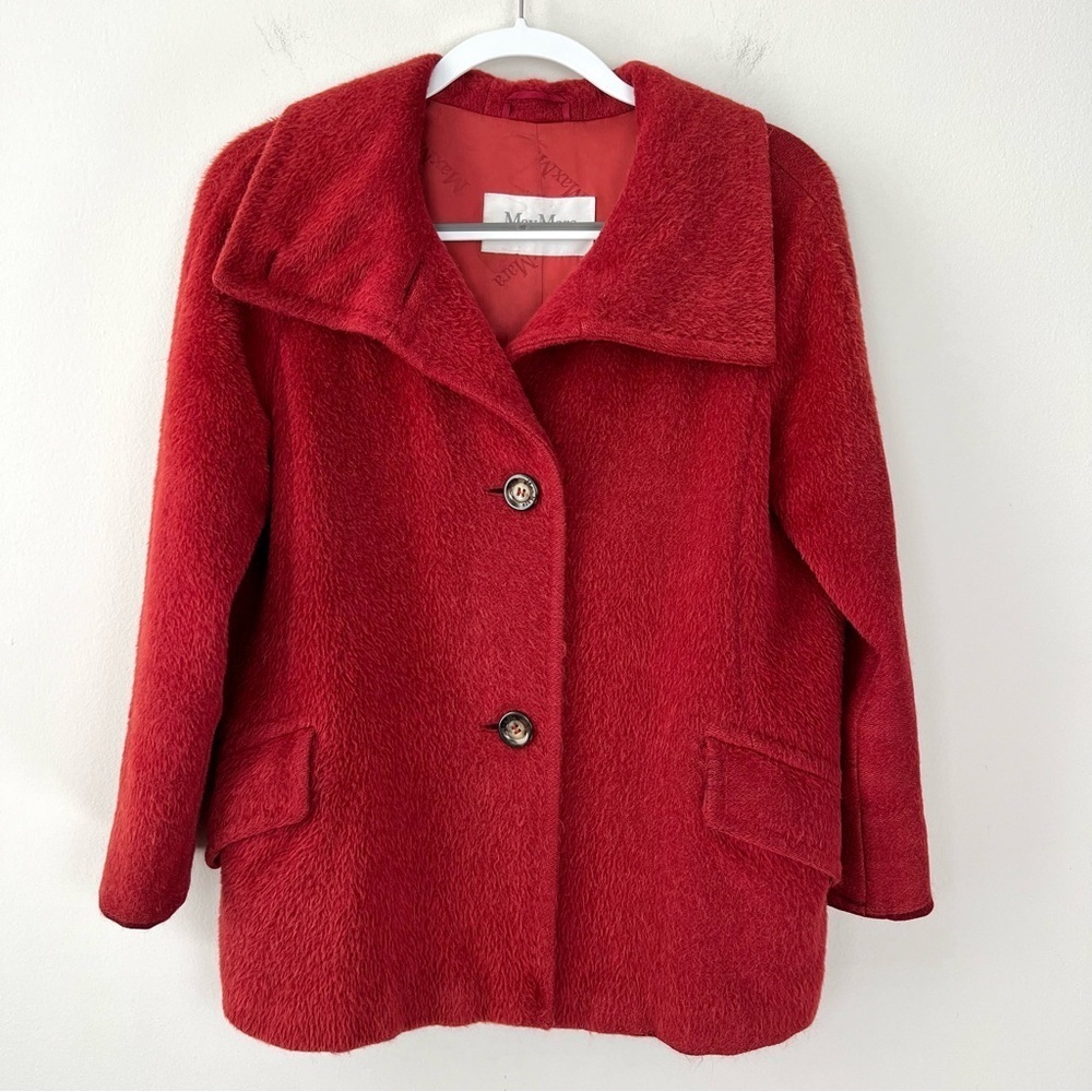 MaxMara Alpaca Wool Coat Burnt Orange